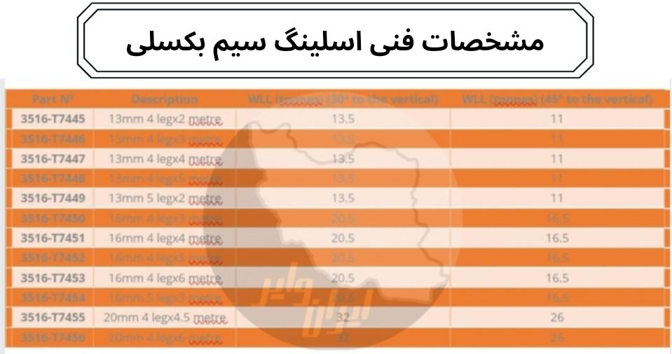 اسلینگ سیم بکسلی