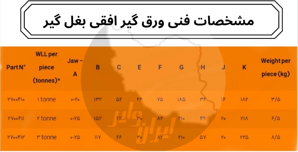 ورق گیر افقی بغل گیر