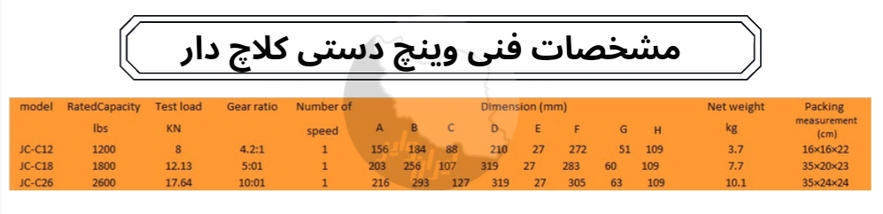 وینچ دستی کلاچ دار